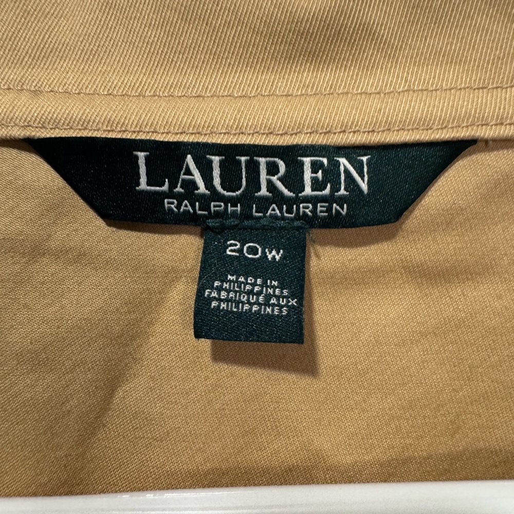 Lauren Ralph Lauren Tan Utility Button Up Top - Picture 2 of 8